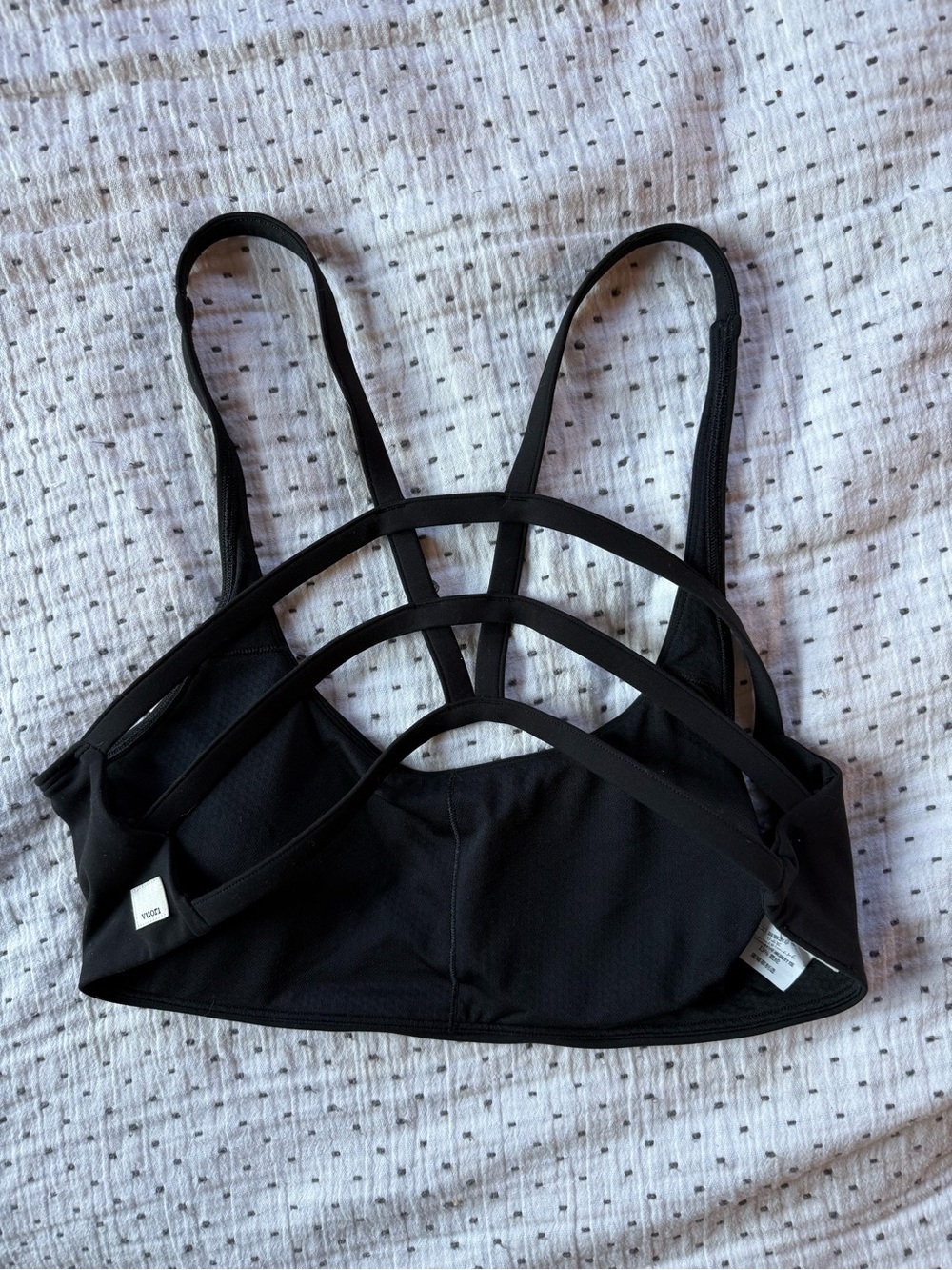 Vuori Yosemite Black Sports Bra | Size XL